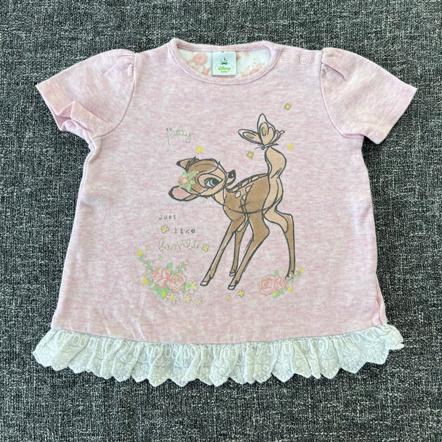 Girls 9-12 Month Pink "Pretty Just Like Bambi" T-shirt Disney