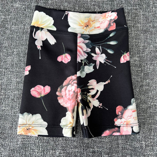 Girls 6-9 Month Black Floral Print Cycling Shorts