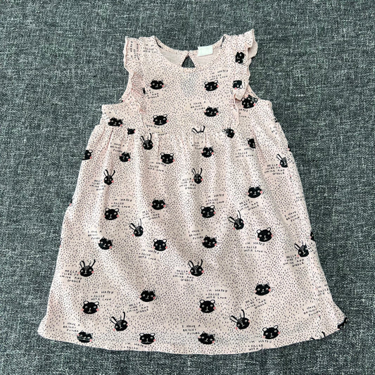 Girls 18-24 Month Pink Summer Dress With Animal Face Print