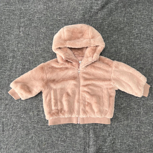 Girls 18-24 Month Blush Pink Fluffy Hooded Jacket