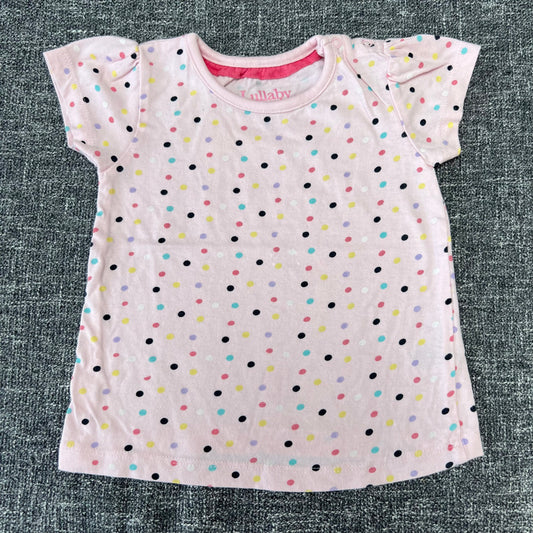 Girls 6-9 Month Pink T-shirt With Multi-coloured Spots