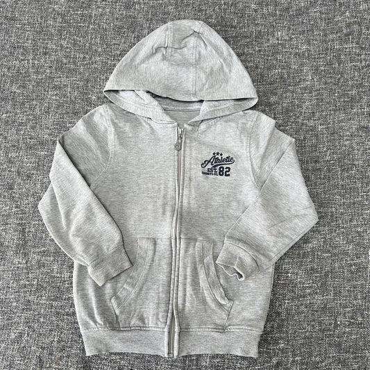 Boys 3-4 Year Grey "Athletic Est Sports Co 82" Zip up Hoodie (PIP)