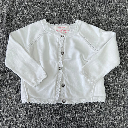 Girls 6-9 Month Plain White Summer Cardigan