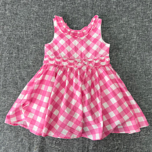 Girls 18-24 Month Pink & White Checked Summer Dress