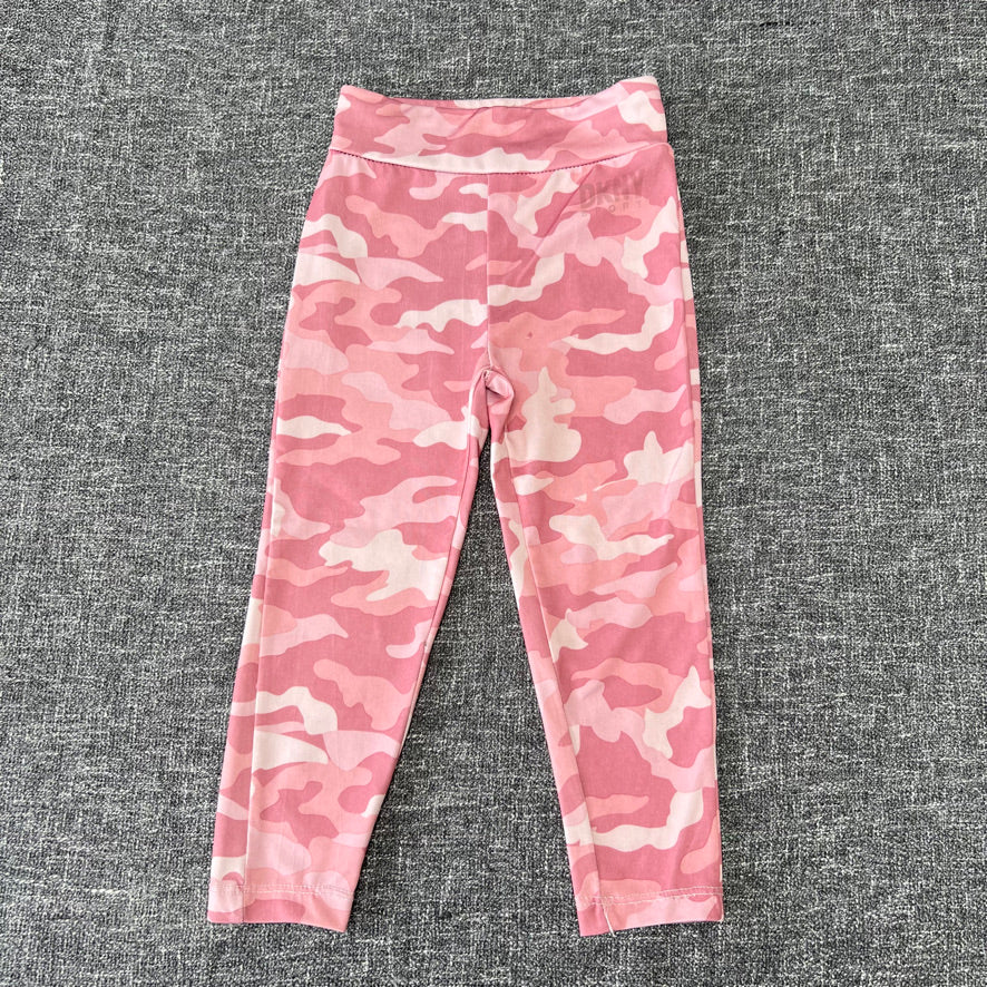 Girls 2-3 Year Pink Camo Print Sports Leggings