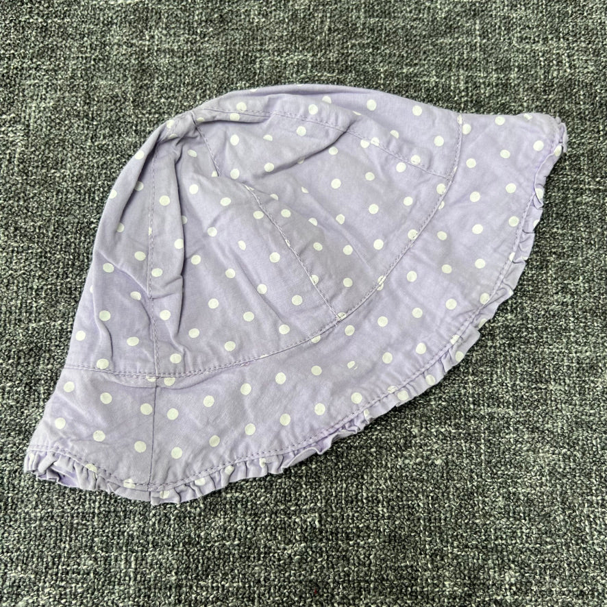 Girls 12-18 Month Purple With White Spots Sun Hat