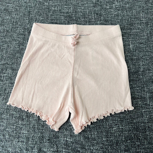 Girls 12-18 Month Pale Pink Ribbed Jersey Shorts