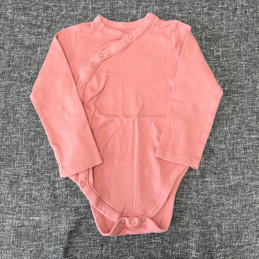 Girls 2-3 Year Plain Peach Long  Sleeved Bodysuit