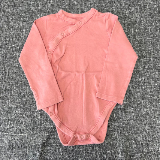 Girls 2-3 Year Plain Peach Long  Sleeved Bodysuit