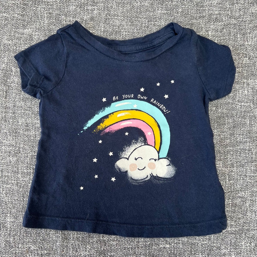 Girls 6-9 Month Blue Rainbow Cloud "Be your own rainbow" T-shirt