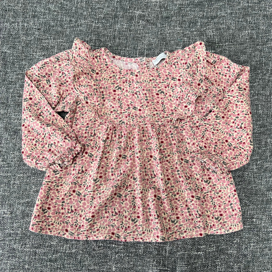 Girls 18-24 Month Pink Floral Print Long Sleeved Top