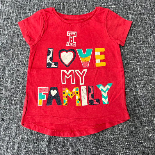 Girls 12-18 Month Orange "I Love My Family" T-shirt