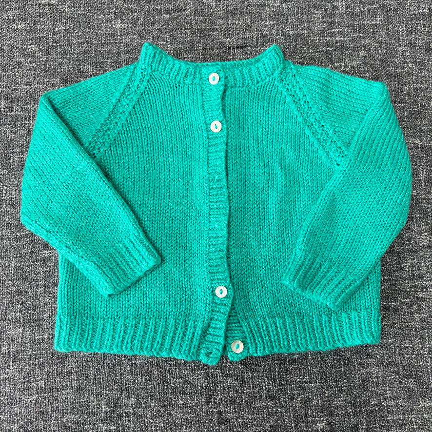 Girls 12-18 Month Green Knitted Cardigan