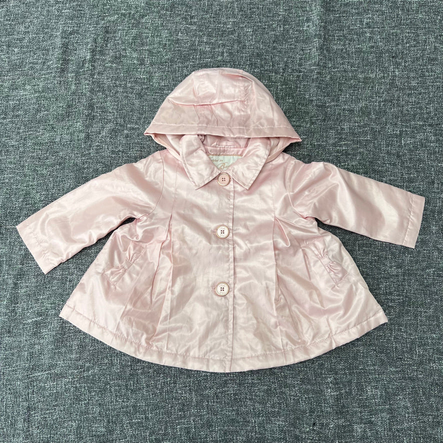 Girls 9-12 Month Pink Rain Coat With Detachable Hood