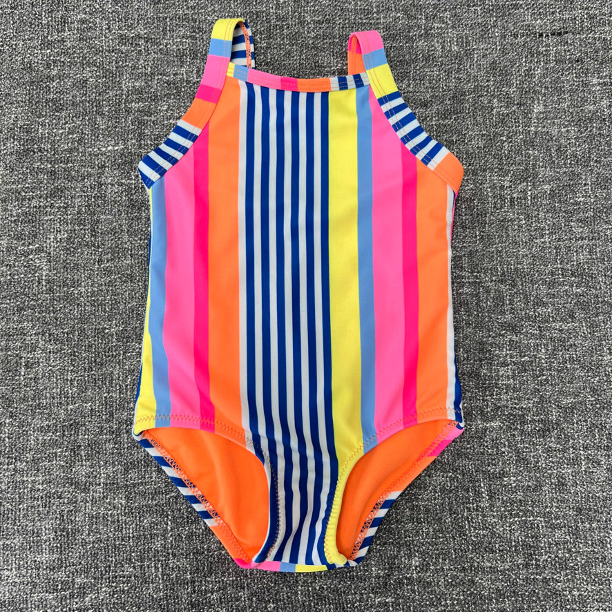 Girls 9-12 Month Multi Coloured Striped Swimsuit