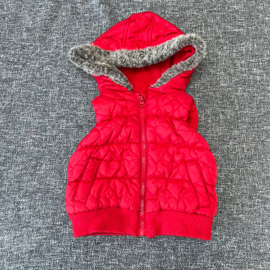 Girls 12-18 Month Red Hooded Gilet