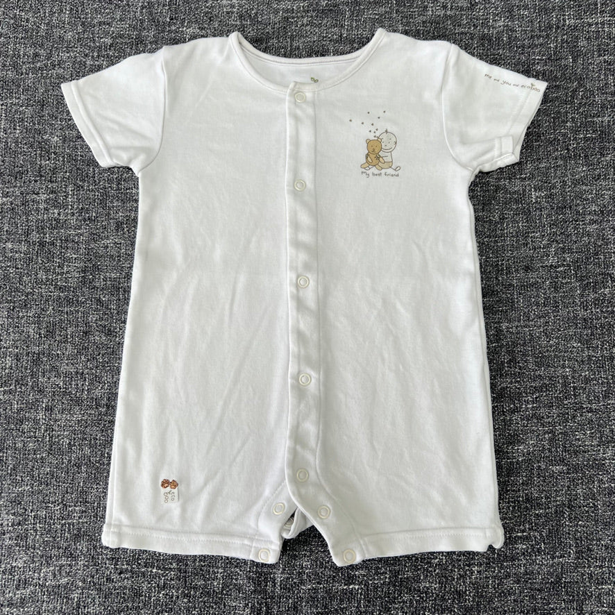 Boys 6-9 Month White Summer Romper (PIP)