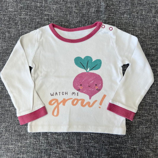 Girls 12-18 Month White "Watch Me Grow" Long Sleeved Top