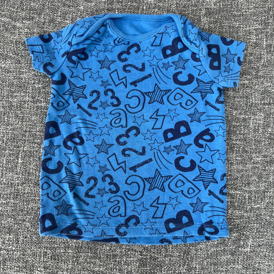 Boys 9-12 Month Blue Number & Letters Print T-shirt