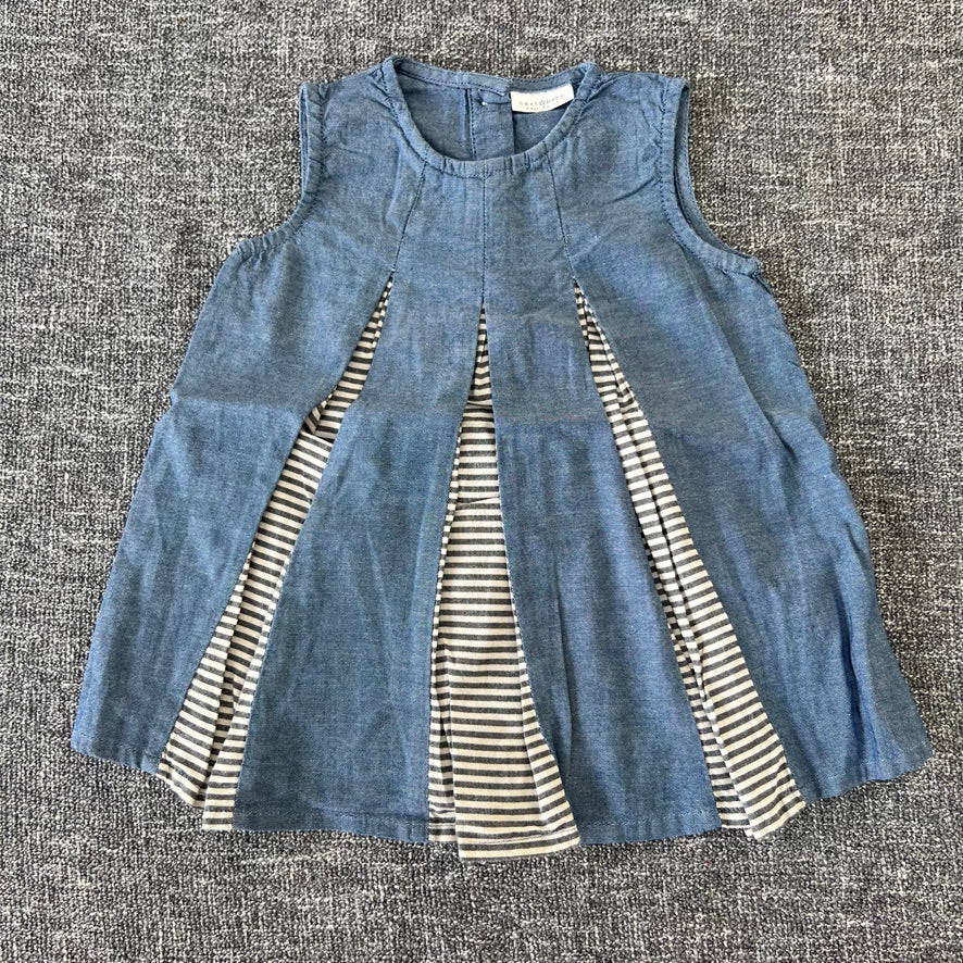 Girls 9-12 Month Blue Pleated Summer Top