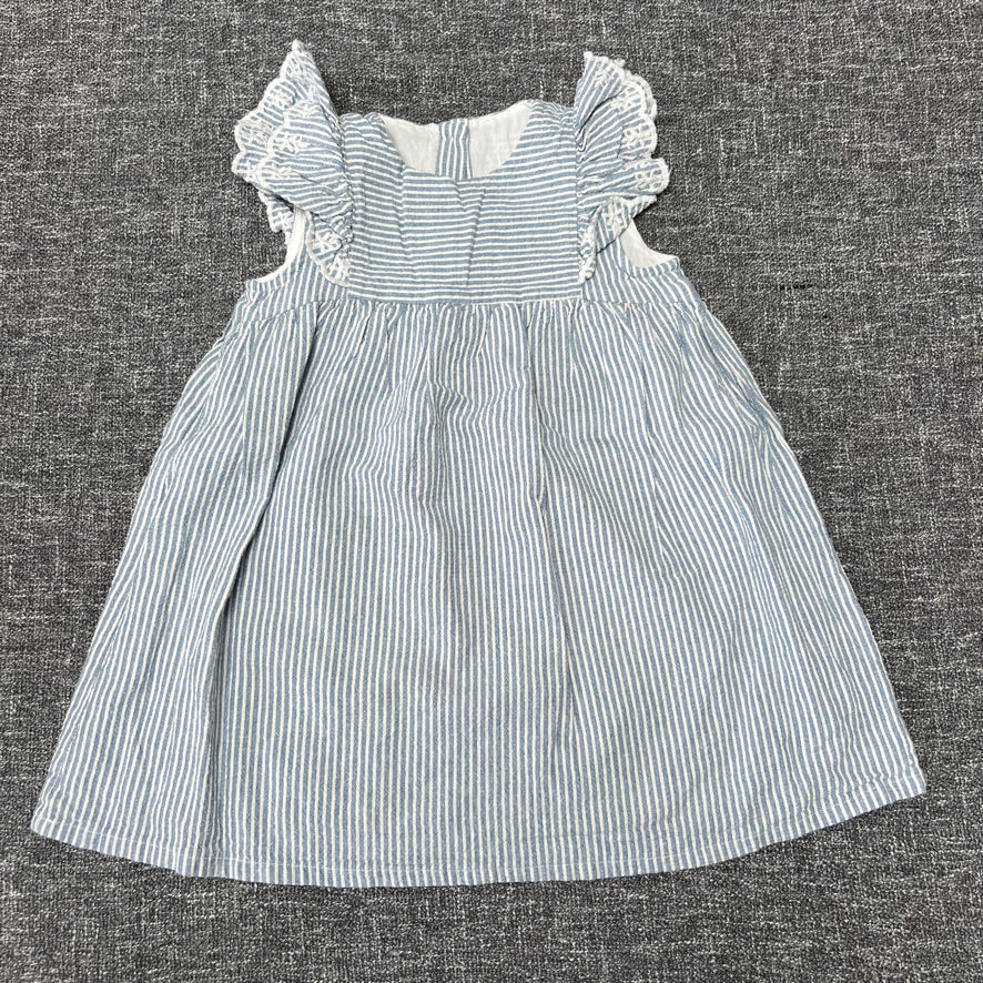 Girls 18-24 Month Blue & White Striped Summer Dress