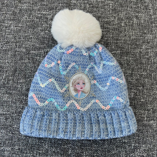 Girls 12-18 Month Blue "Frozen" Bobble Hat