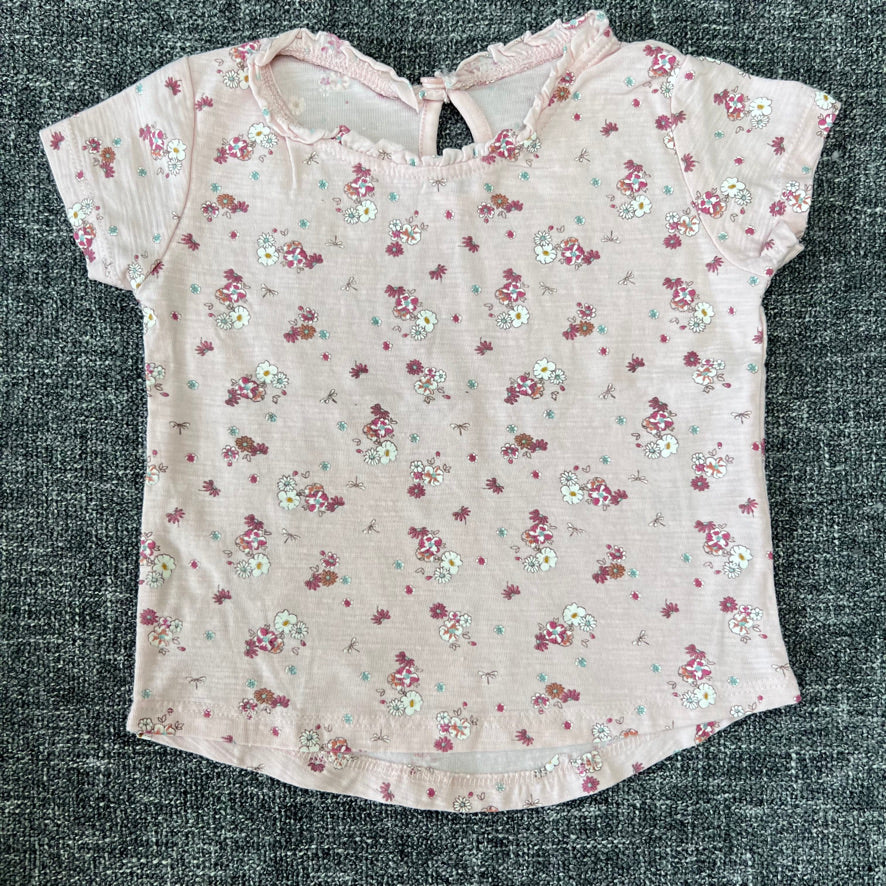 Girls 6-9 Month Pink Floral Print T-shirt