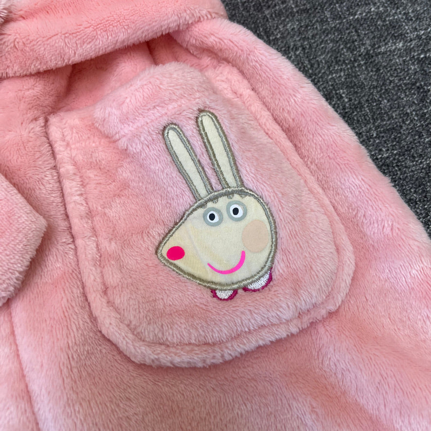 Girls 12-18 Month Peachy Pink Peppa Pig Fleece Dressing Gown