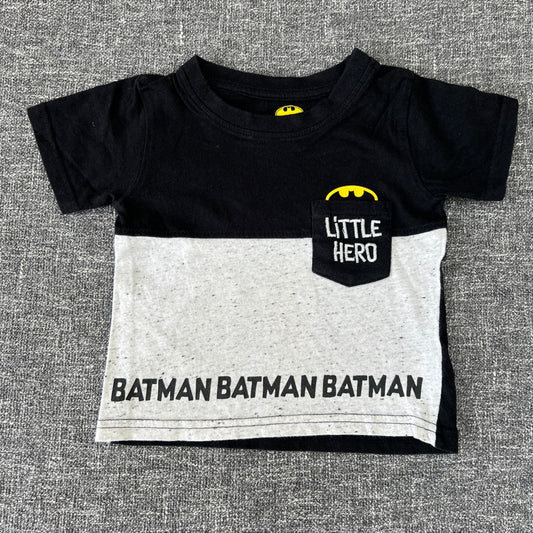 Boys 9-12 Month Black & Grey "Batman Little Hero" T-shirt