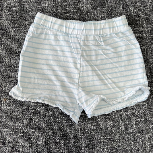 Girls 6-9 Month White & Blue Striped Shorts