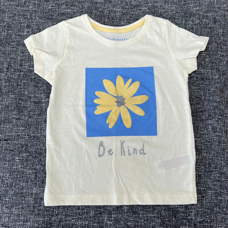 Girls 3-4 Year Plae Yellow 'Be Kind" T-shirt