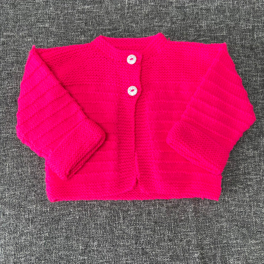 Girls 12-18 Month  Fluorescent Pink Cardigan