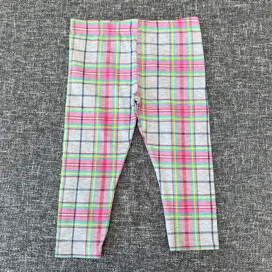 Girls 12-18 Month  Grey / Pink / Multicoloured Checked Leggings