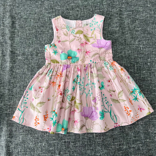 Girls 6-9 Month Pink Summer Dress With Floral Pattern