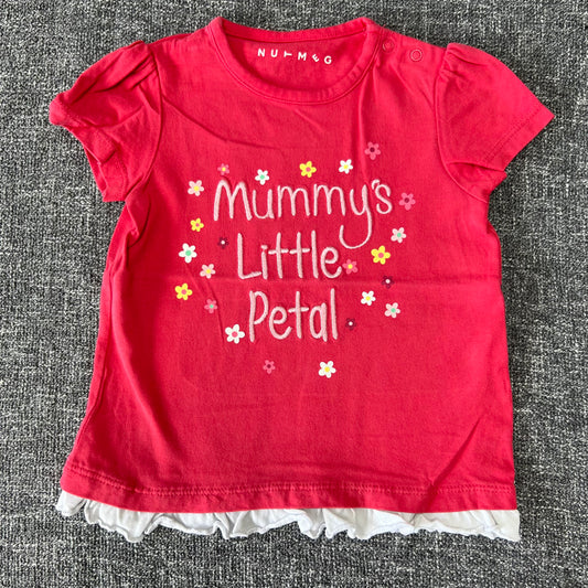 Girls 9-12 Month Pink "Mummy's Little Petal" T-shirt