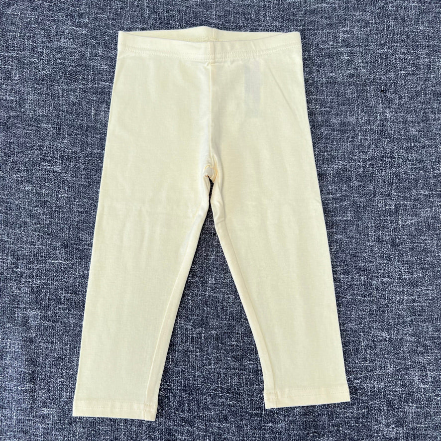 Girls 2-3 Year Plain Pastel Yellow Leggings