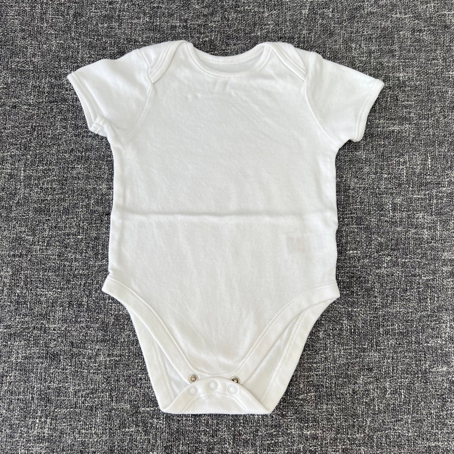 Boys 9-12 Month Plain White Short Sleeved Bodysuit