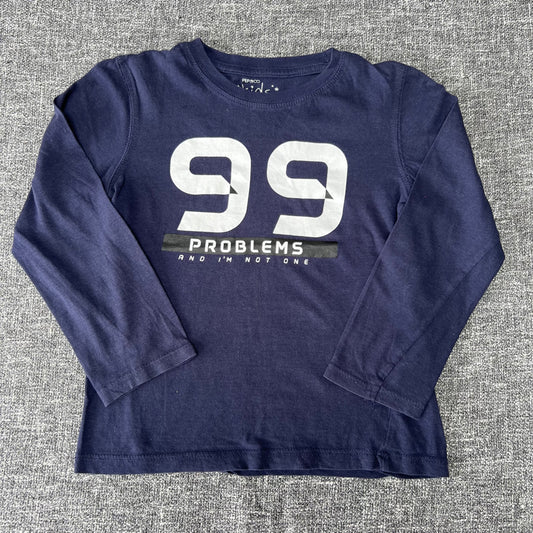 Boys 5-6 Year Blue "99 Problems And I"m Not One" Long Sleeved Top