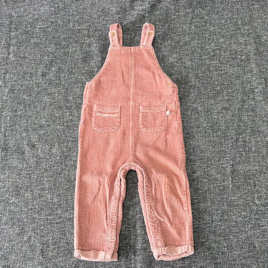 Girls 18-24 Month Pink Cord "Do Your Best" Dungarees