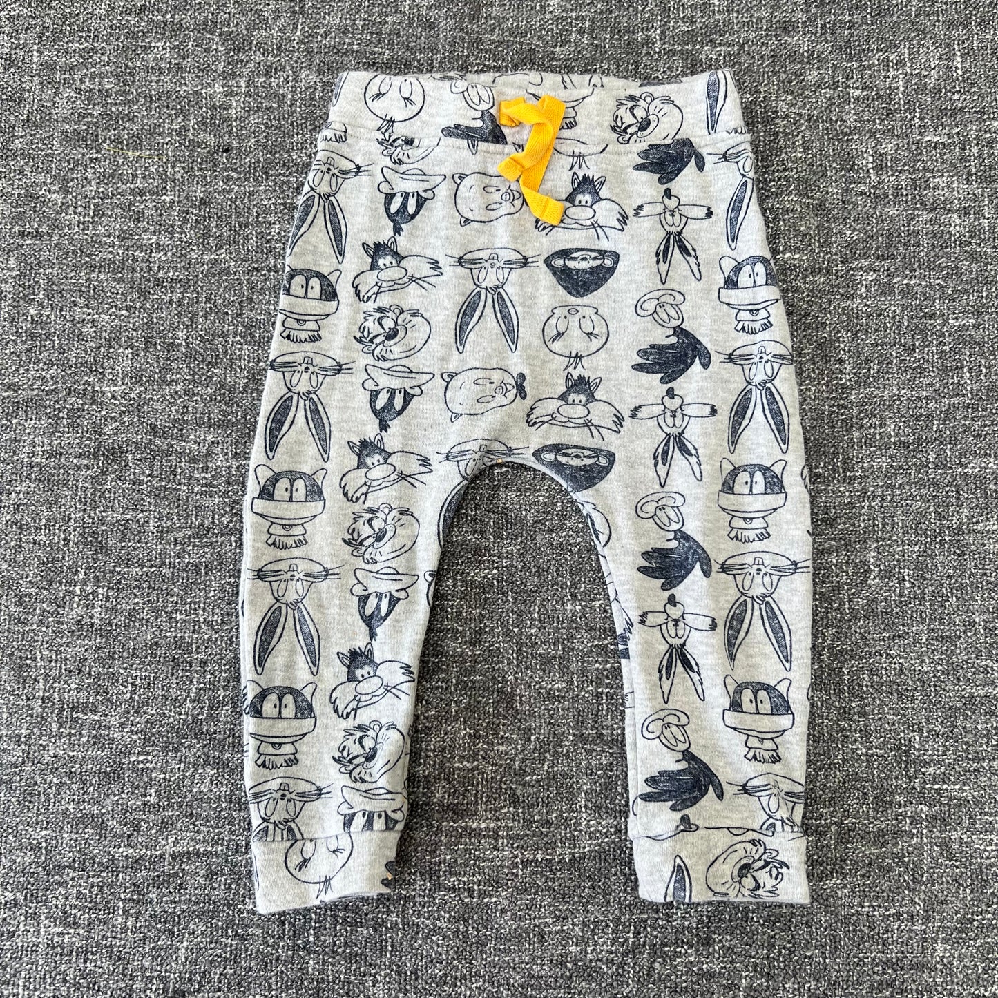 Boys 9-12 Month Grey & Blue Joggers With Looney Tunes Print