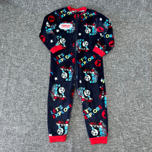 Boys 3-4 Year Blue "Thomas & Friends" Fleece Onesie