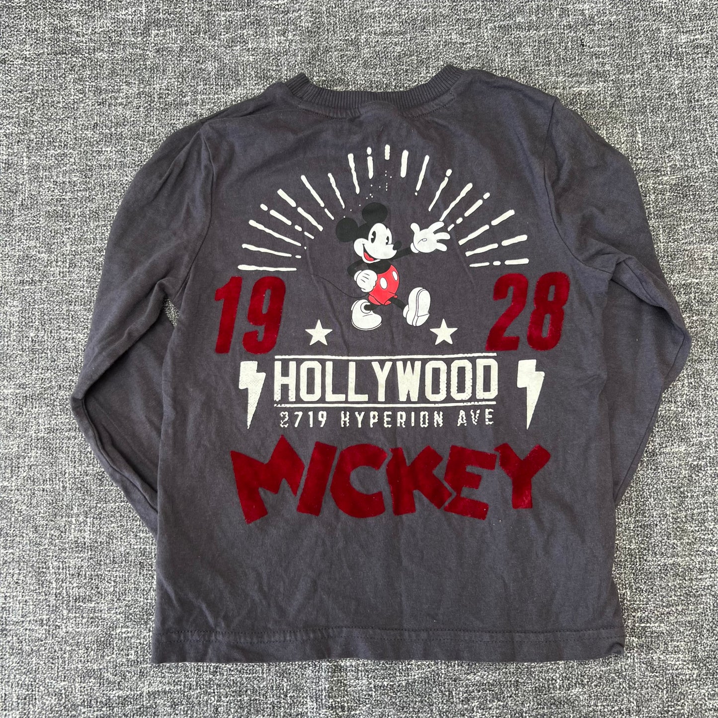 Boys 3-4 Year Grey "Mickey Mouse" Long Sleeved Top