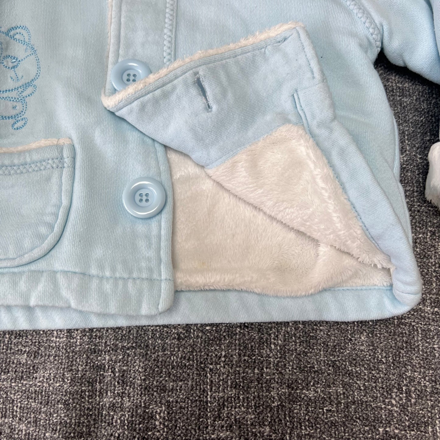 Boys 9-12 Month Blue Jacket With Fluffy Lining