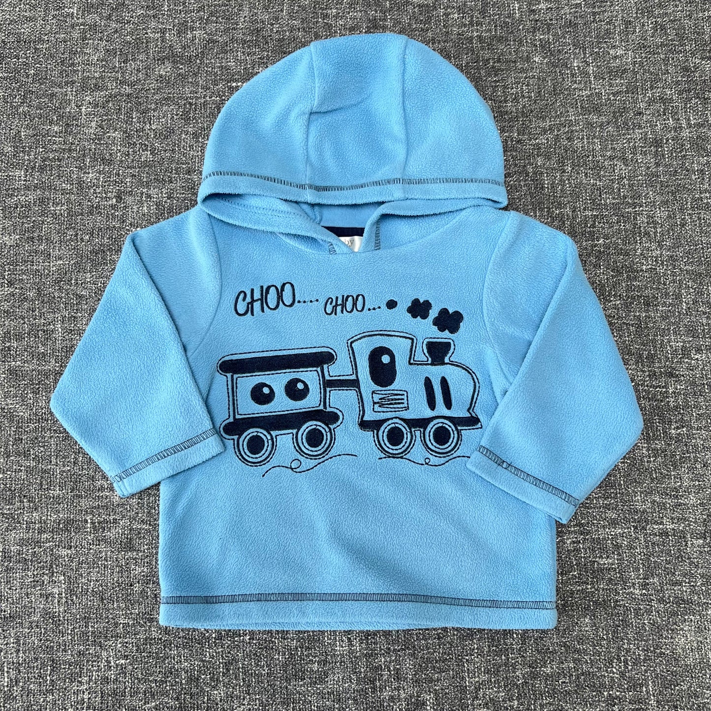 Boys 9-12 Month Blue Fleece "Choo...Choo.." Hoodie