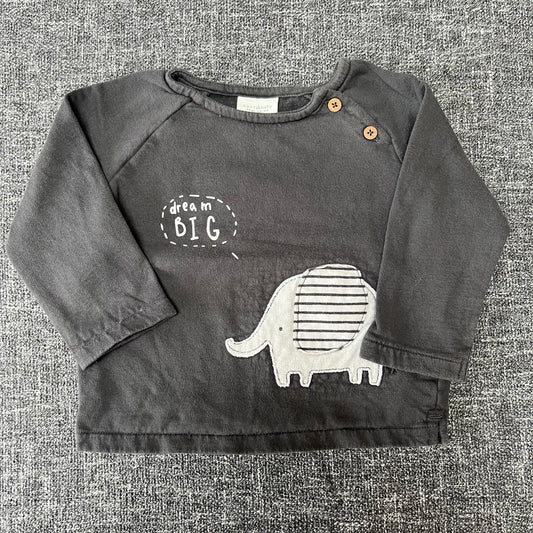 Boys 9-12 Month Grey "Dream Big" Elephant Jumper