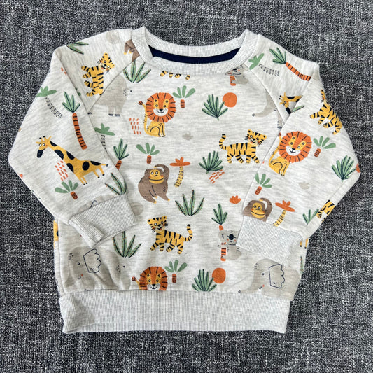 Boys 9-12 Month Grey Animal Print Sweatshirt Jumper