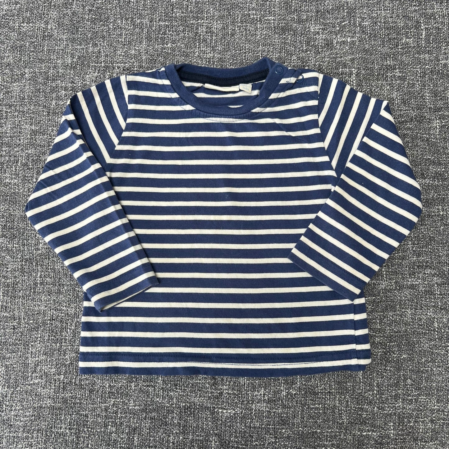 Boys 6-9 Month Blue & White Striped Long Sleeved Top