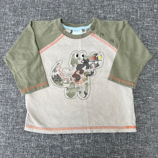 Boys 9-12 Month Green Crocodile Long Sleeved Top