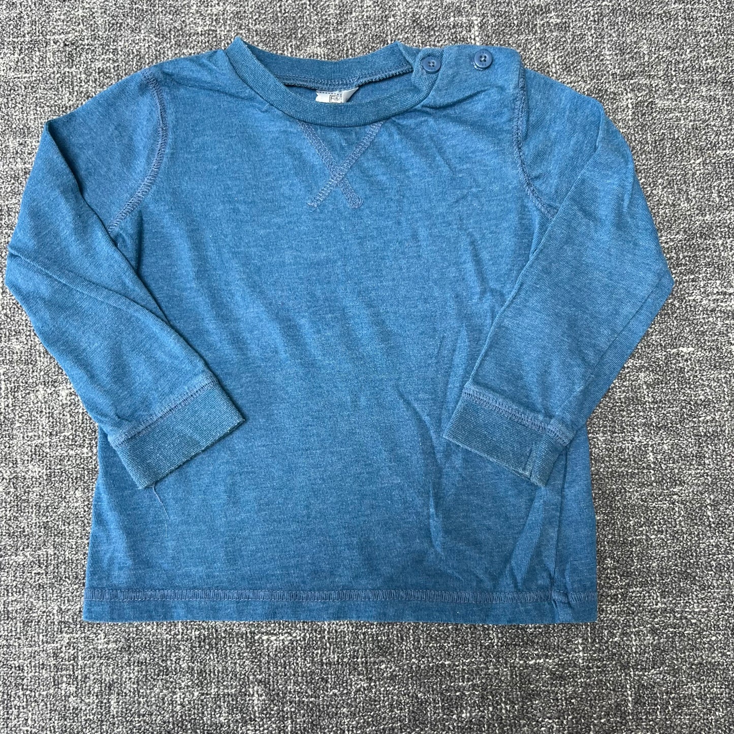 Boys 9-12 Month Plain Blue Long Sleeved Top