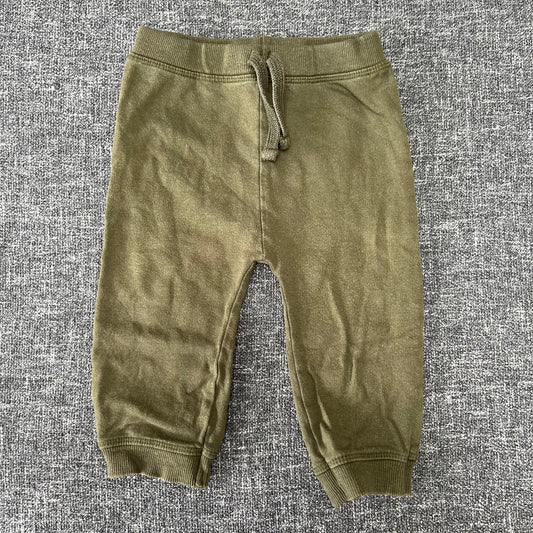 Boys 9-12 Month Plain Khaki Green Joggers